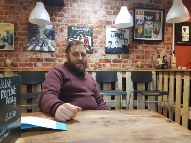 Crafty Devil co-owner Rhys Watkins in his shop