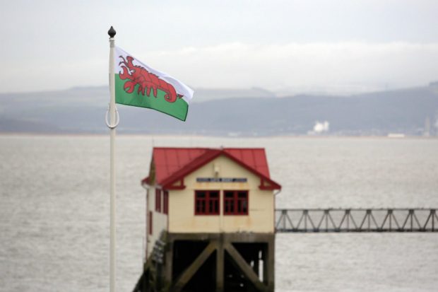 One of the flags featured at Mumbles Pier, Swansea