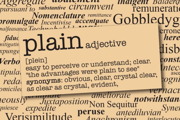 Plain dictionary definition image