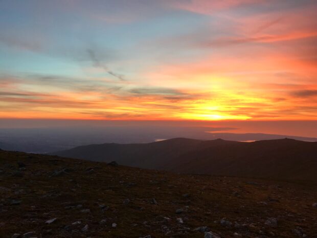 View of sunset from peak 13.