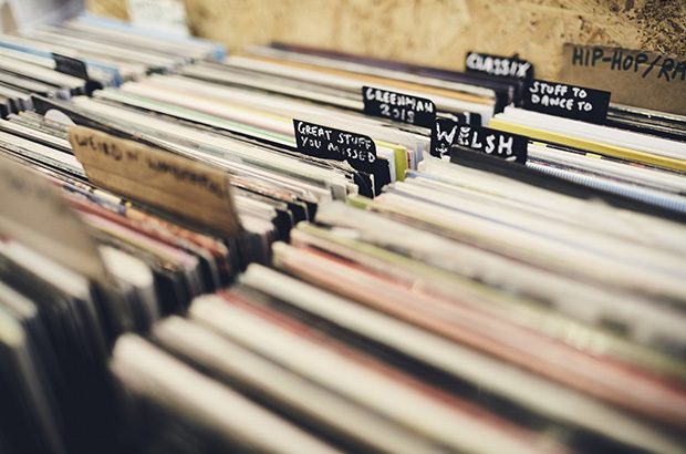 Picture of boxes full of vinyl records