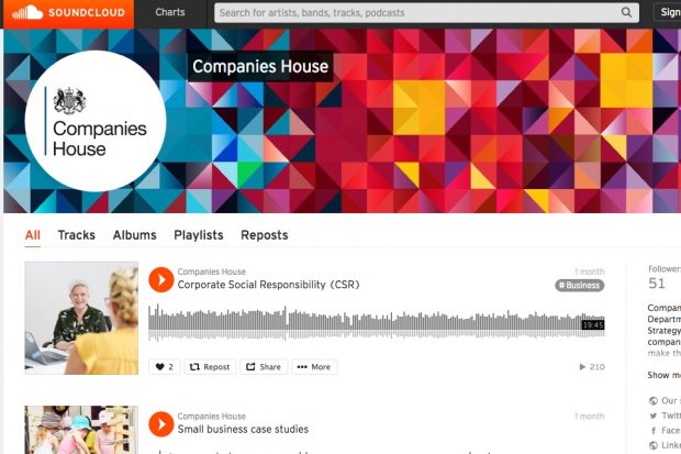 Screenshot of Companies House SoundCloud page.