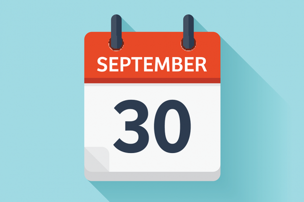 Calendar with 30 September.