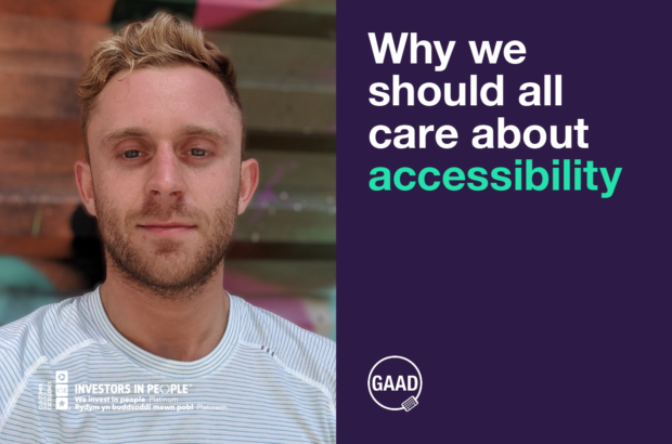 A photograph of Jason Deakin, and the logo of Global Accessibility Awareness Day.