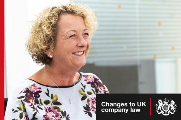 Louise Smyth smiling. Text reads: Changes to UK company law