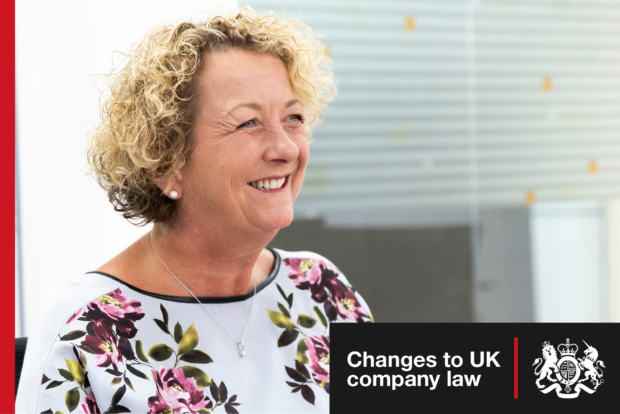 Louise Smyth smiling. Text reads: Changes to UK company law 